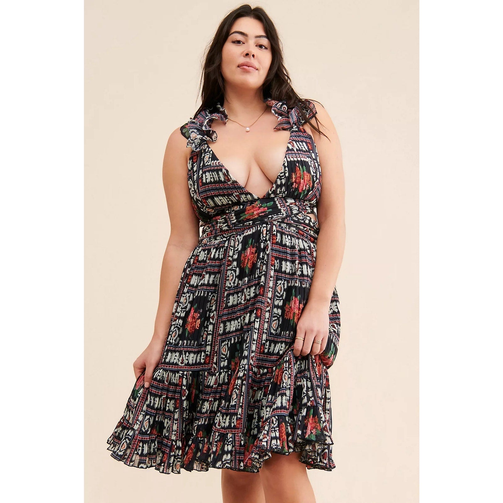 Anthropologie  Let Me Be Ruffle Tie Back Floral Dress