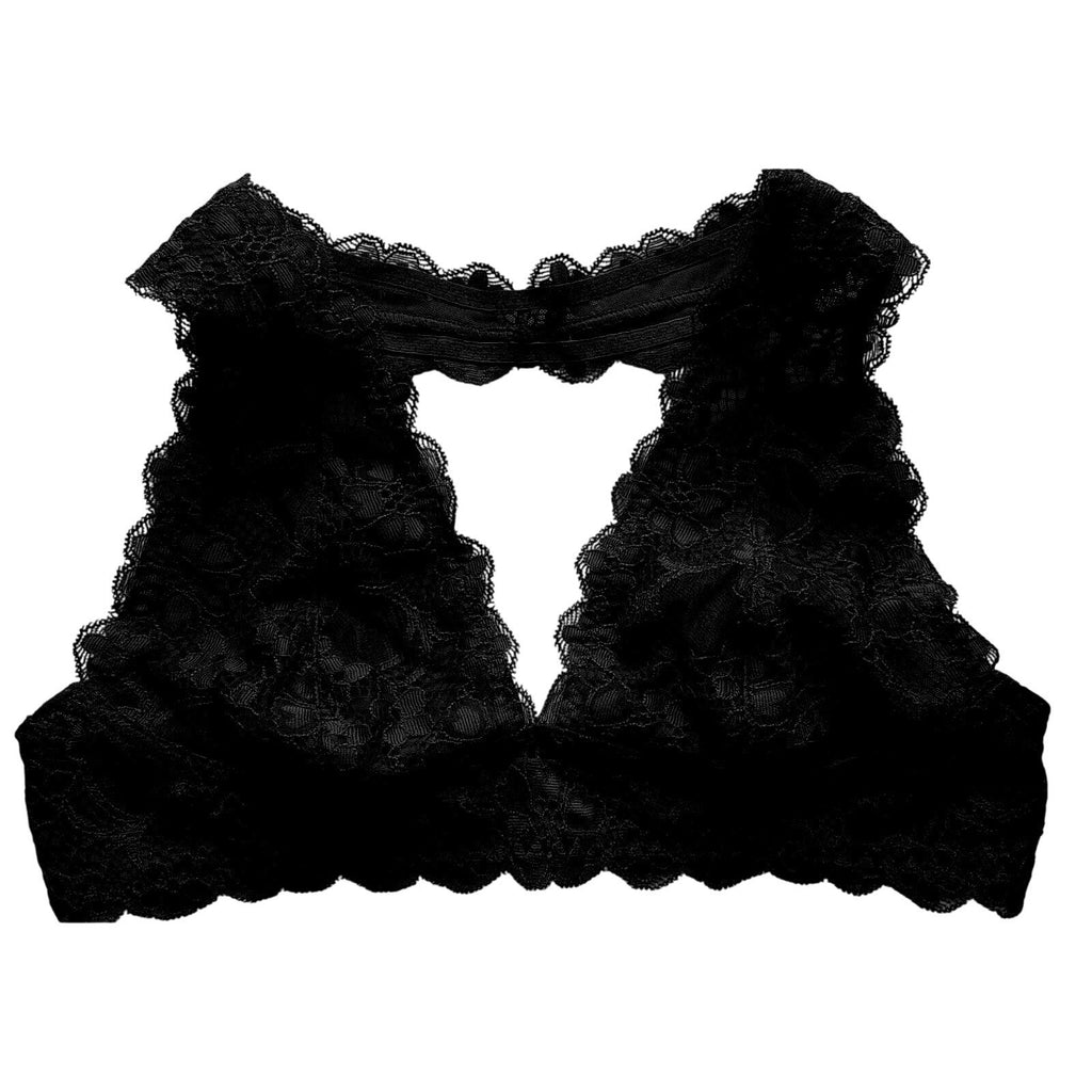 New Free People Galoon Lace Halter Bra $38 Black Sz X-Small