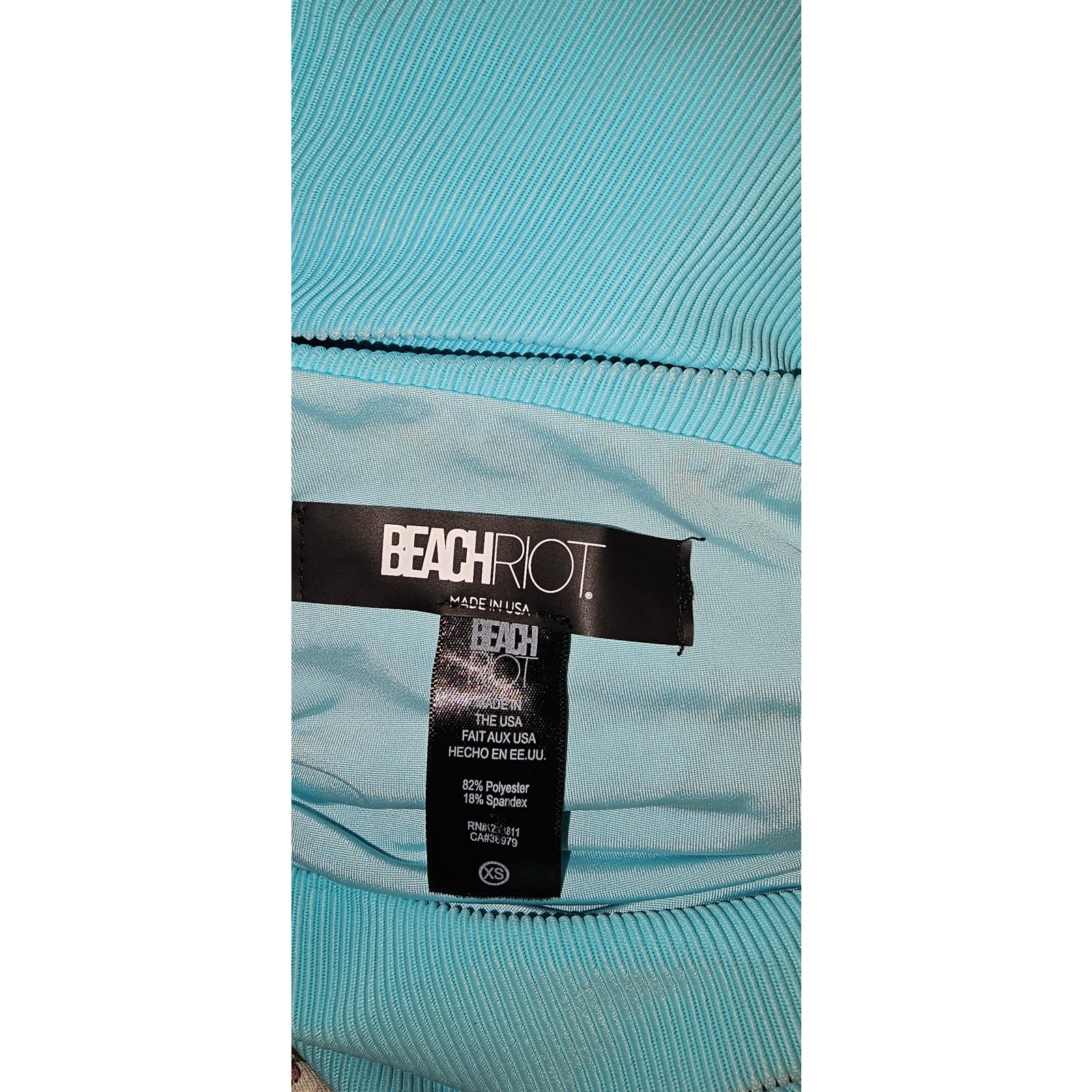 Free People x Beach Riot Celine Ribbed One-Piece Swimsuit X-SMALL Blue Free People