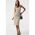 Anthropologie Maeve Strapless Belted Midi Dress X-LARGE Khaki Anthropologie