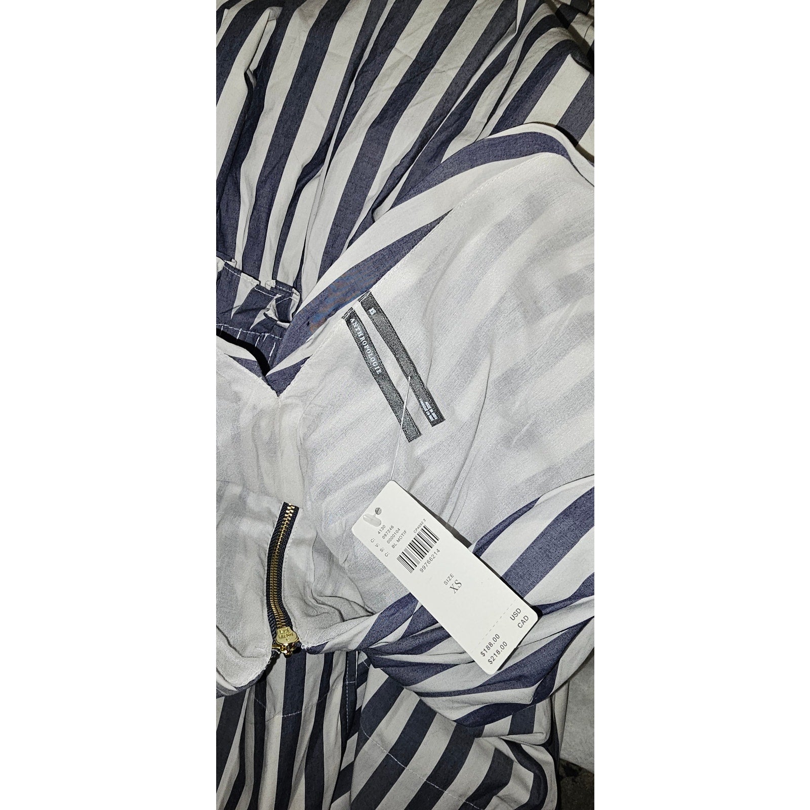 Anthropologie V-Neck Zip-Front Midi Dress