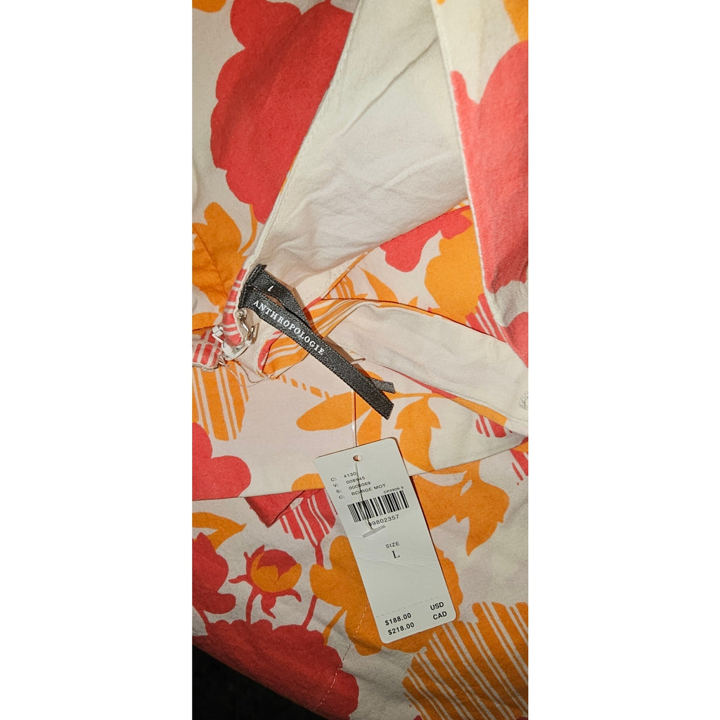 Anthropologie Sleeveless Scoop-Neck Basque-Waist Midi Dress LARGE Anthropologie