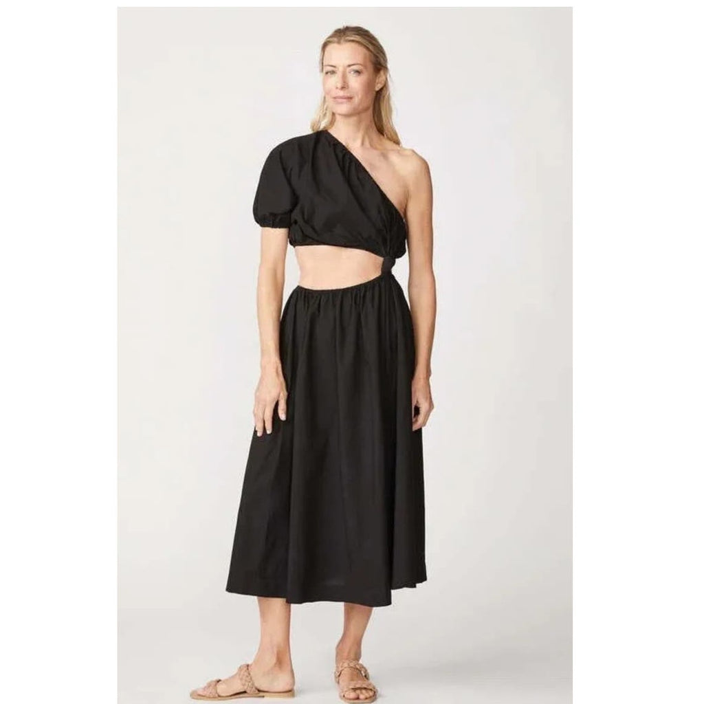 New Anthropologie Stateside One-Shoulder Twist Maxi Dress $188 X-SMALL Black