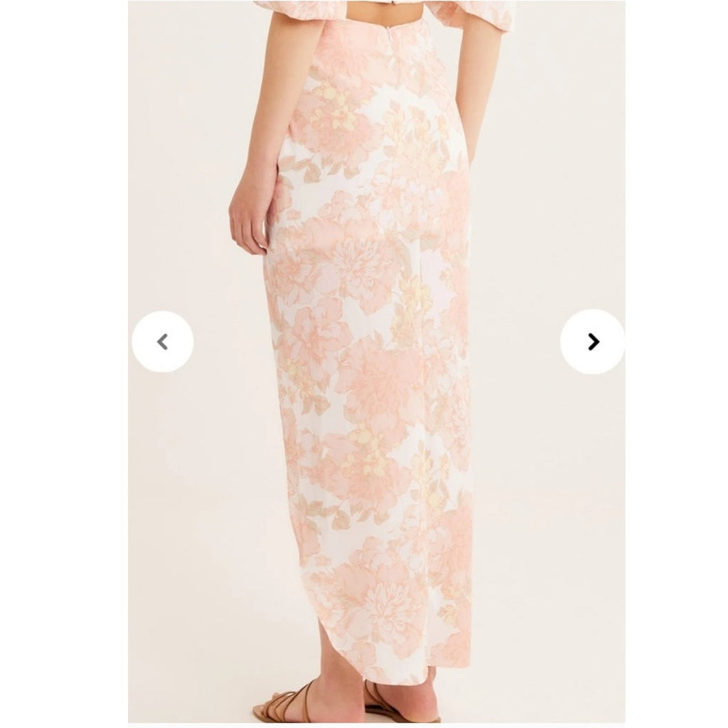 New Free People RUMER Isola Set $488 XL-US 10  Pink Floral ON/OFF THE SHOULDER