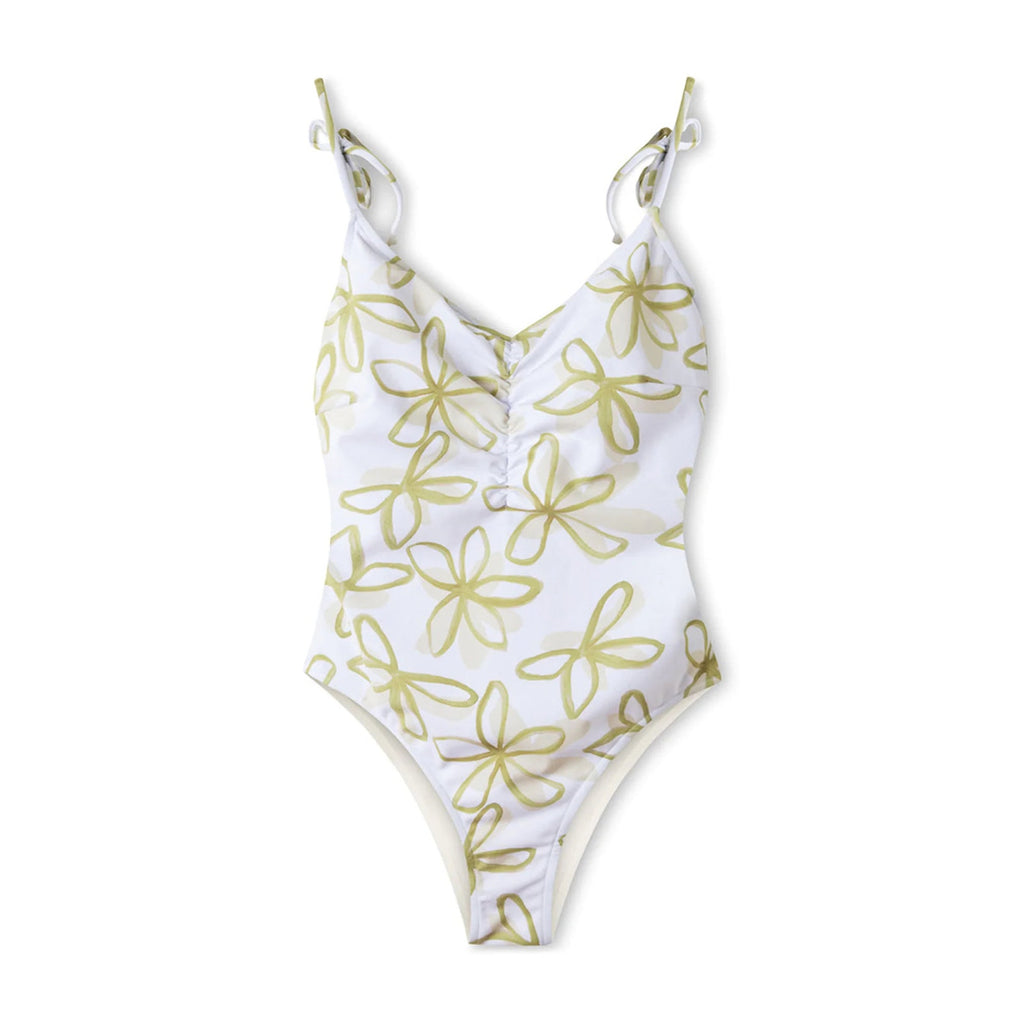 New Free People by Zulu & Zephyr Olive Flower One-Piece $180 SIZE 8 Green Floral