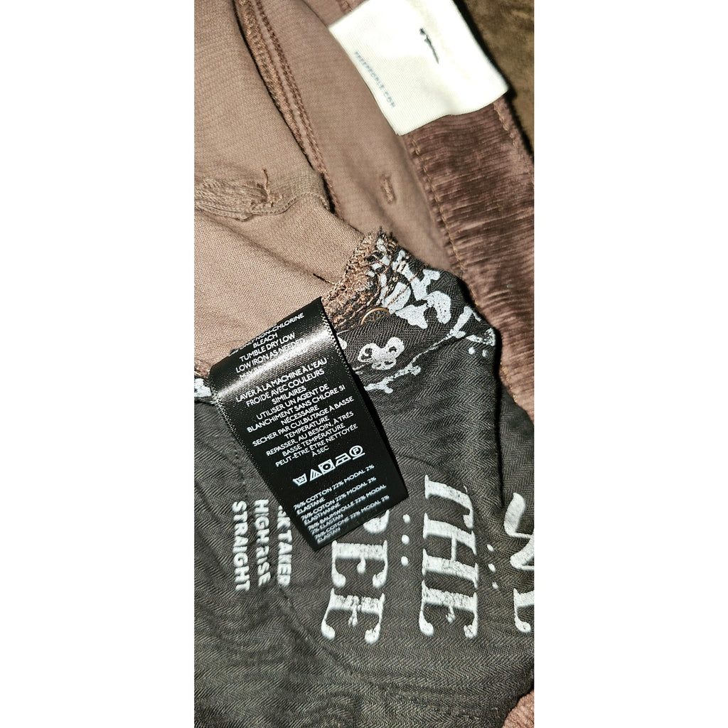 New FREE PEOPLE We The Free Risk Taker Cord Straight Jeans $128 SIZE 29 Brown