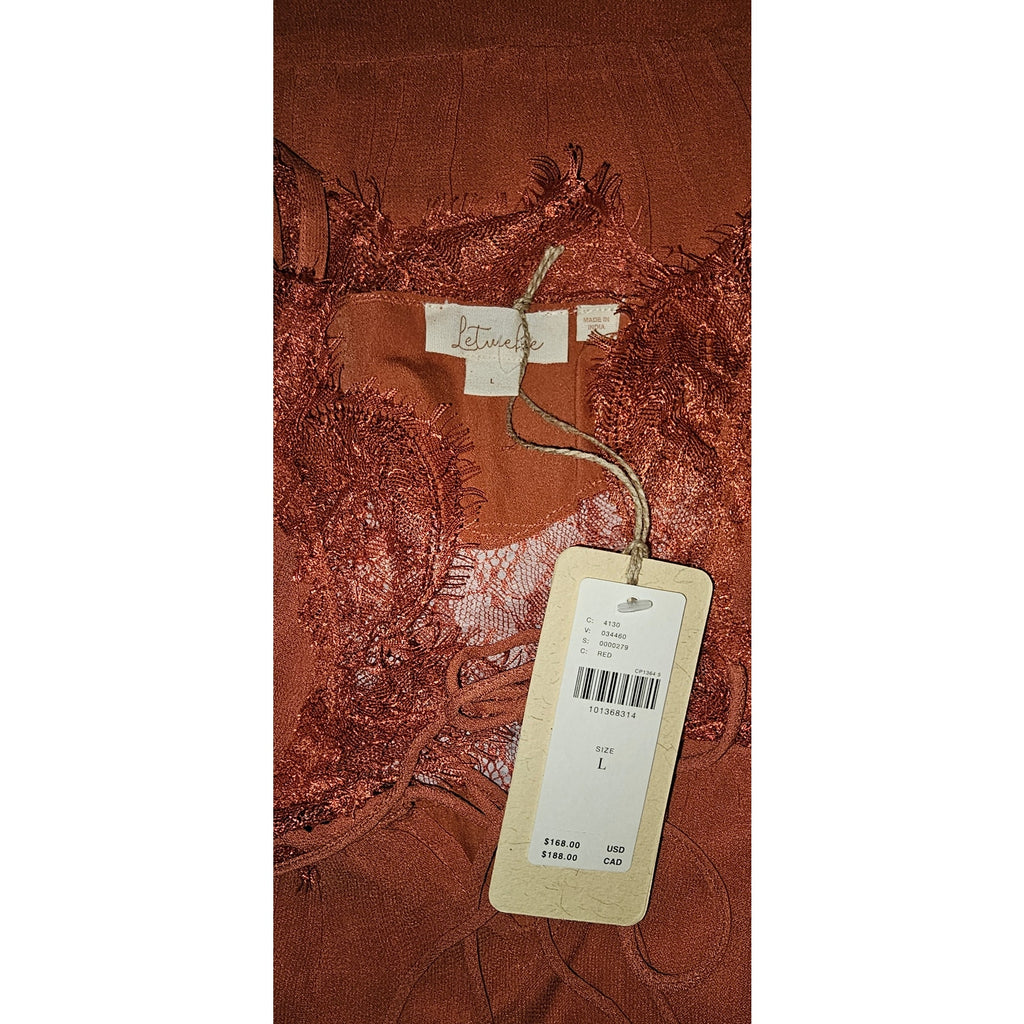 New Anthropologie Let Me Be Sleeveless Cutout Maxi Slip Dress $168 Large Red