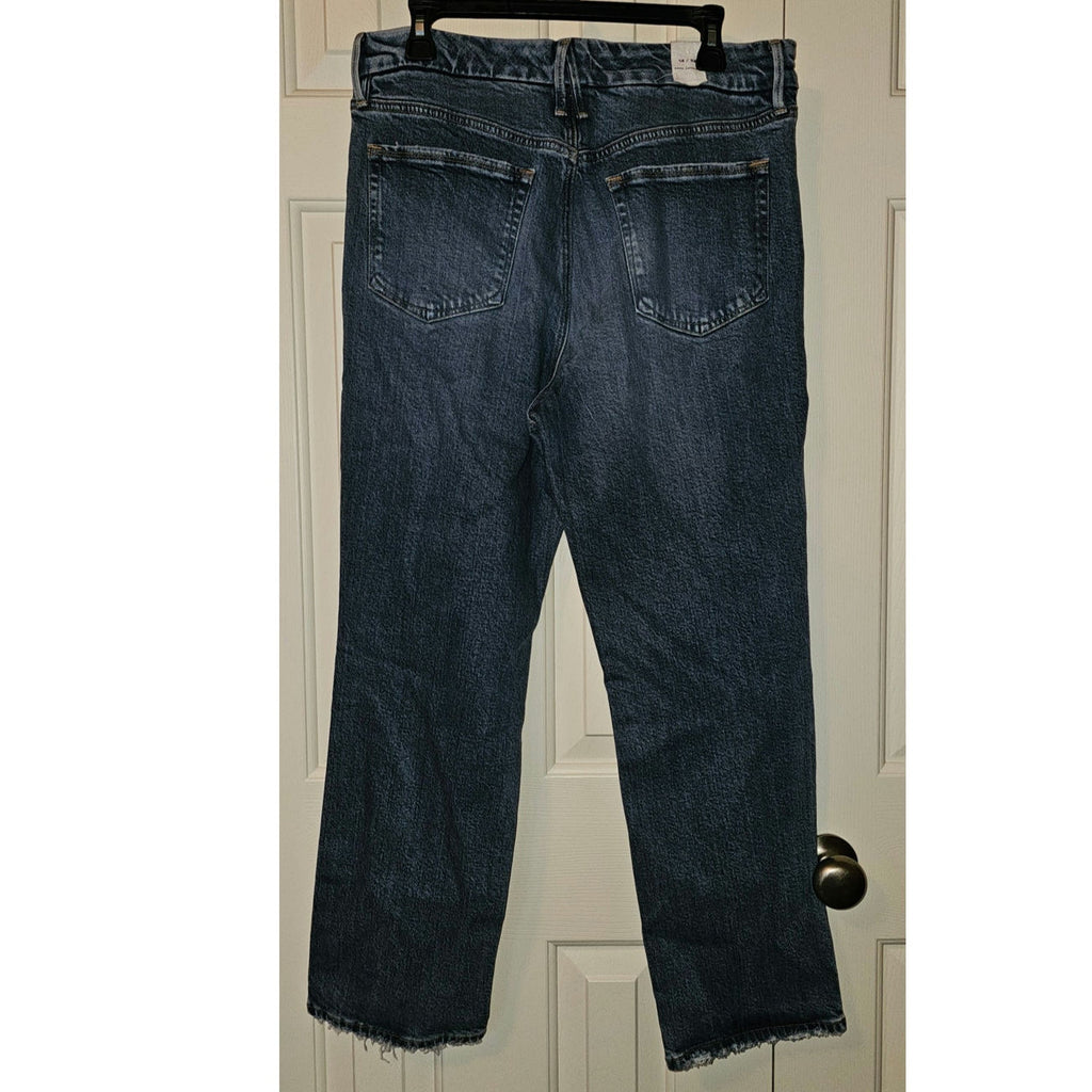 New ANTHROPOLOGIE Good American Good Legs Mid-Rise Straight Jeans $159 SZ 14/32