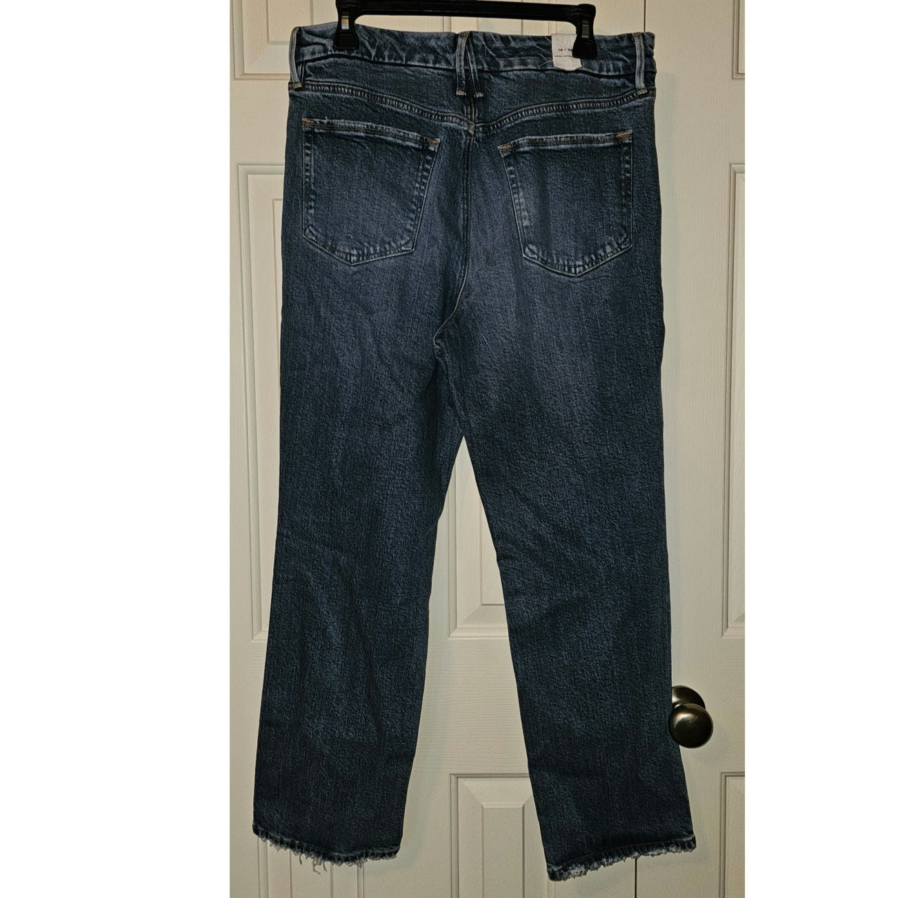 New ANTHROPOLOGIE Good American Good Legs Mid-Rise Straight Jeans $159 SZ 14/32