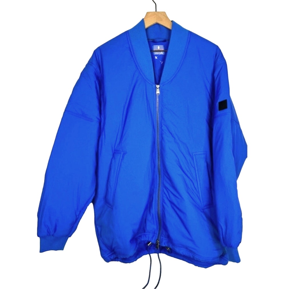 New Free People FP MOVEMENT Midnight Moon Solid Bomber Jacket $168 LARGE Colbalt