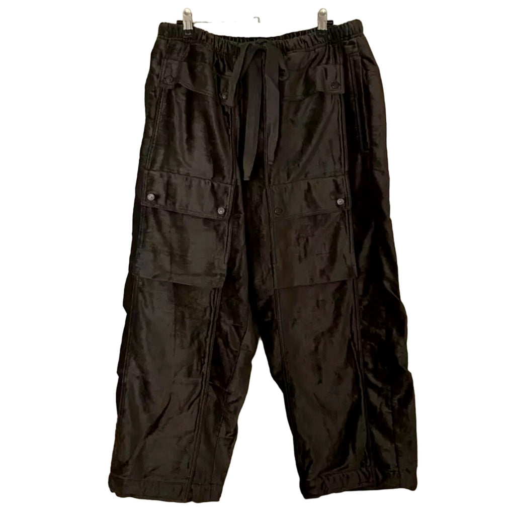 New FREE PEOPLE Skip A Beat Utility Velvet Pants $198 SMALL Washed Black
