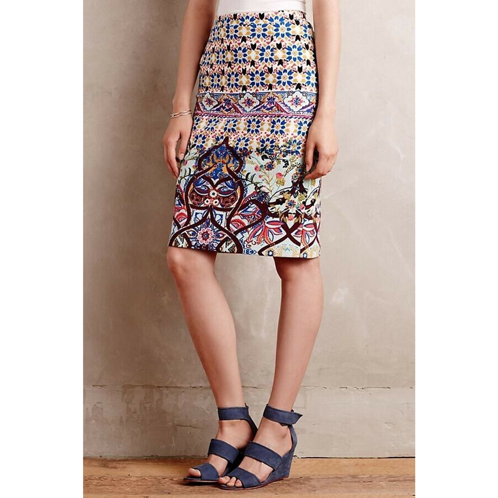 New Anthropologie Kaleidoscope Pencil Skirt by HD PARIS Retail $118 Size 6