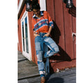 New FREE PEOPLE We The Free Bare With Me Jeans $298 SIZE 25 PATCHWORK DENIM