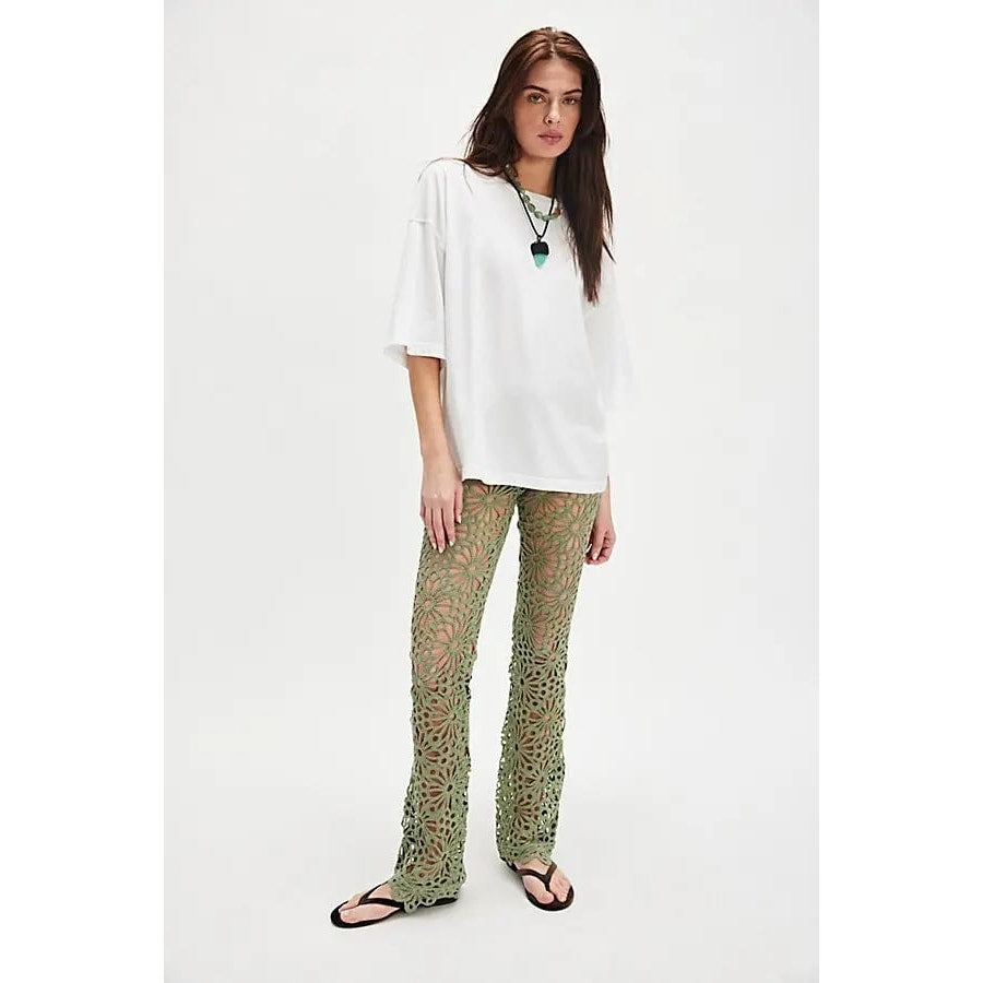 New Free People Lace Boot Pants by Norma Kamali
