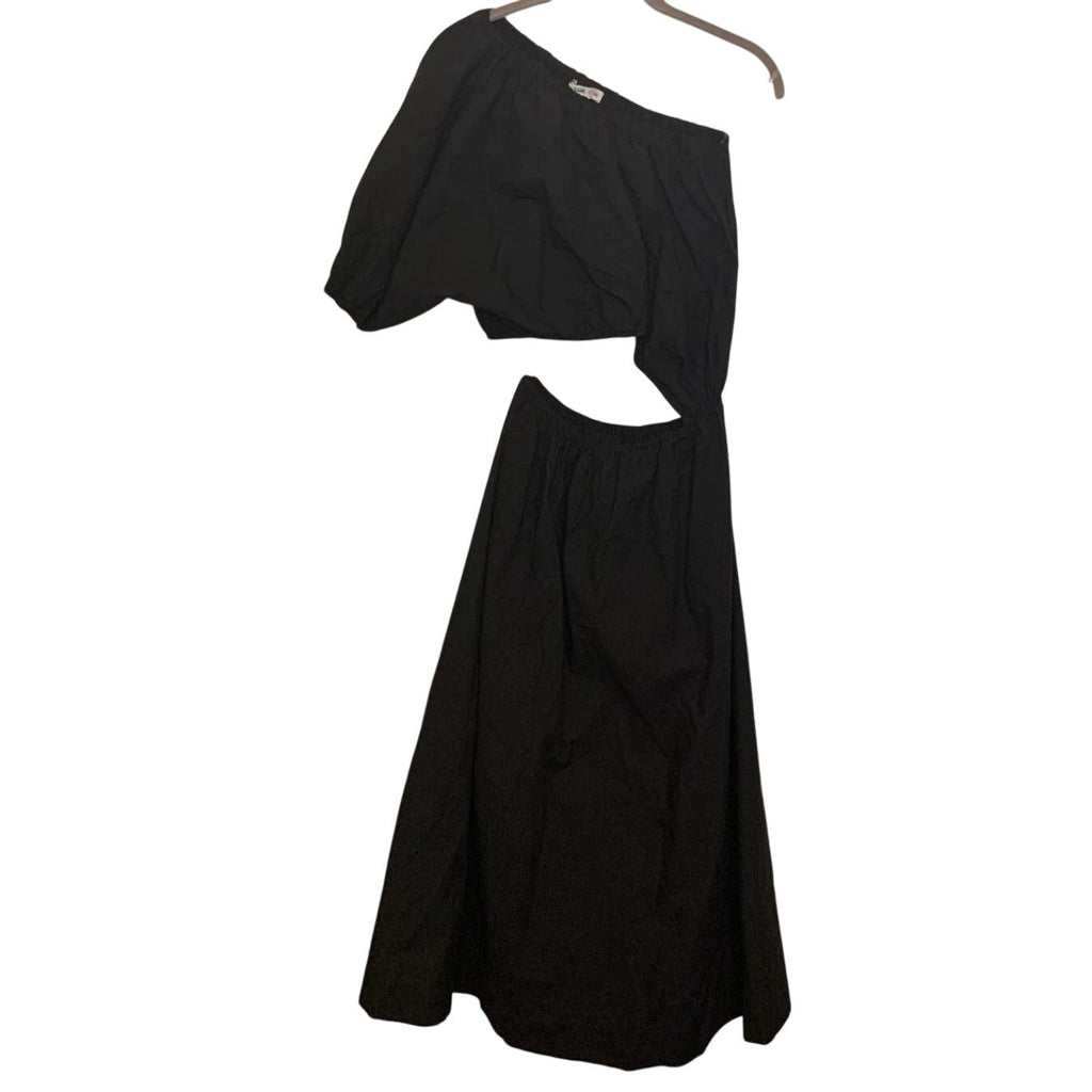 New Anthropologie Stateside One-Shoulder Twist Maxi Dress $188 X-SMALL Black