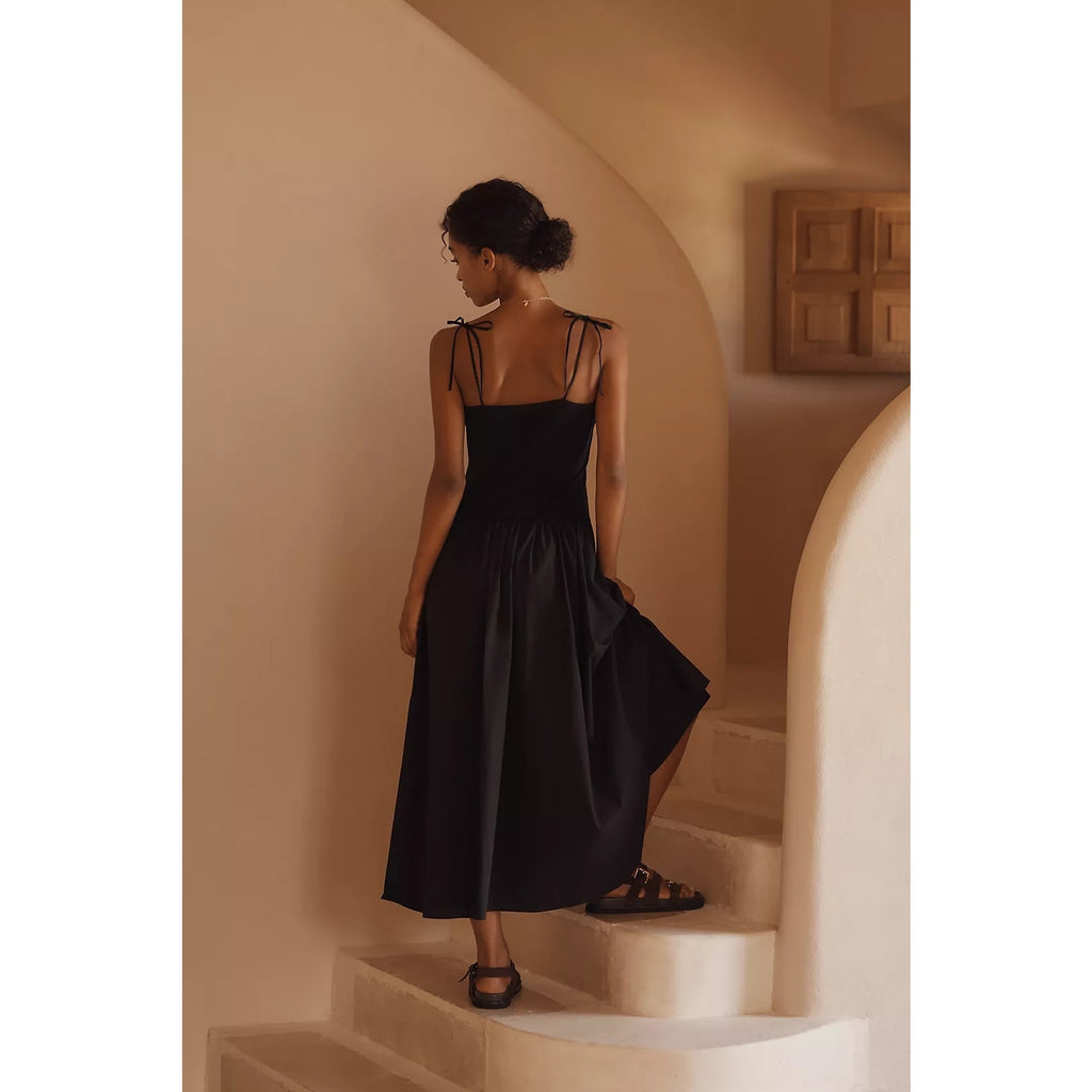 Anthropologie Square-Neck Twofer Midi Dress PLUS 2X Black Anthropologie