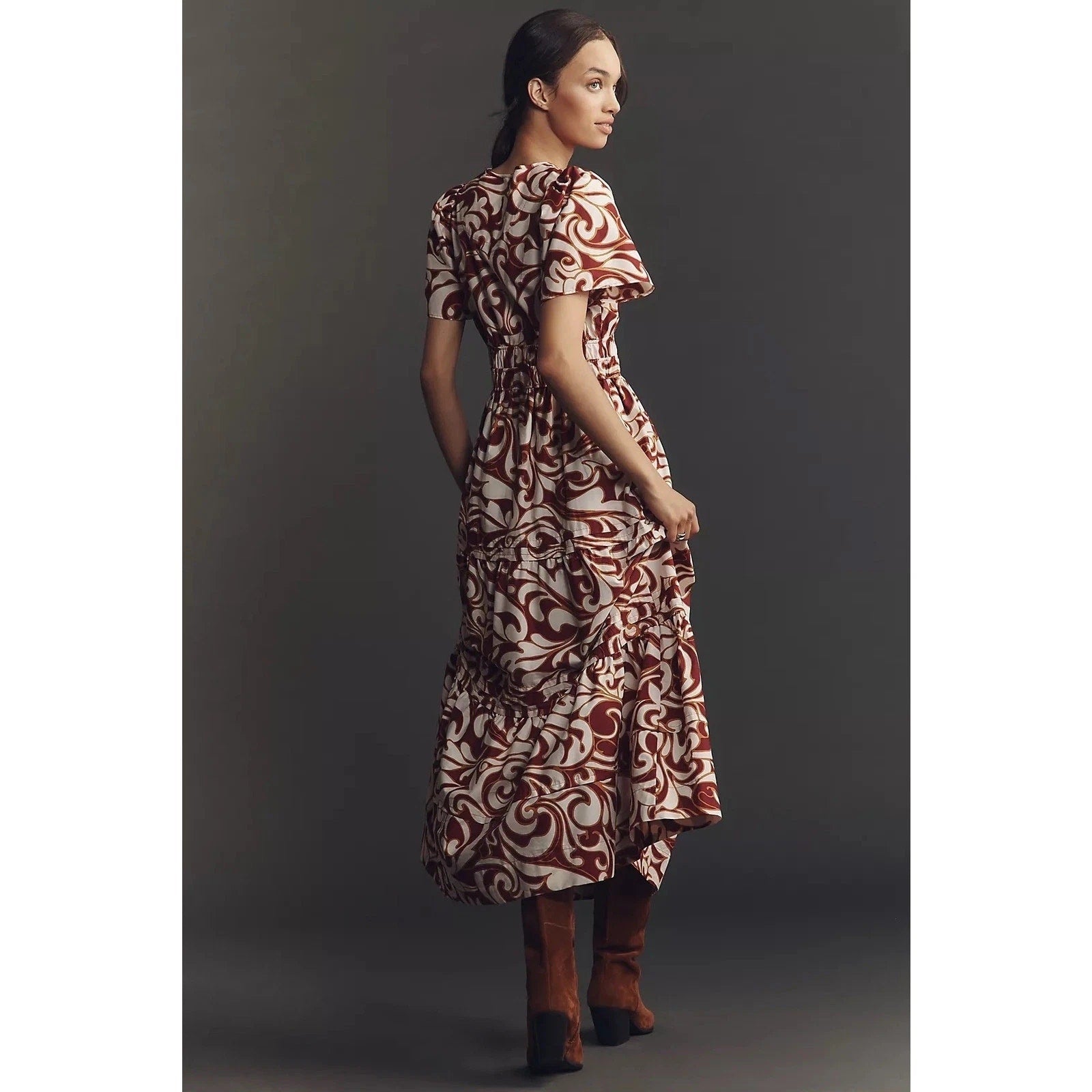 Anthropologie Somerset Maxi Dress SMALL Burgundy Anthropologie