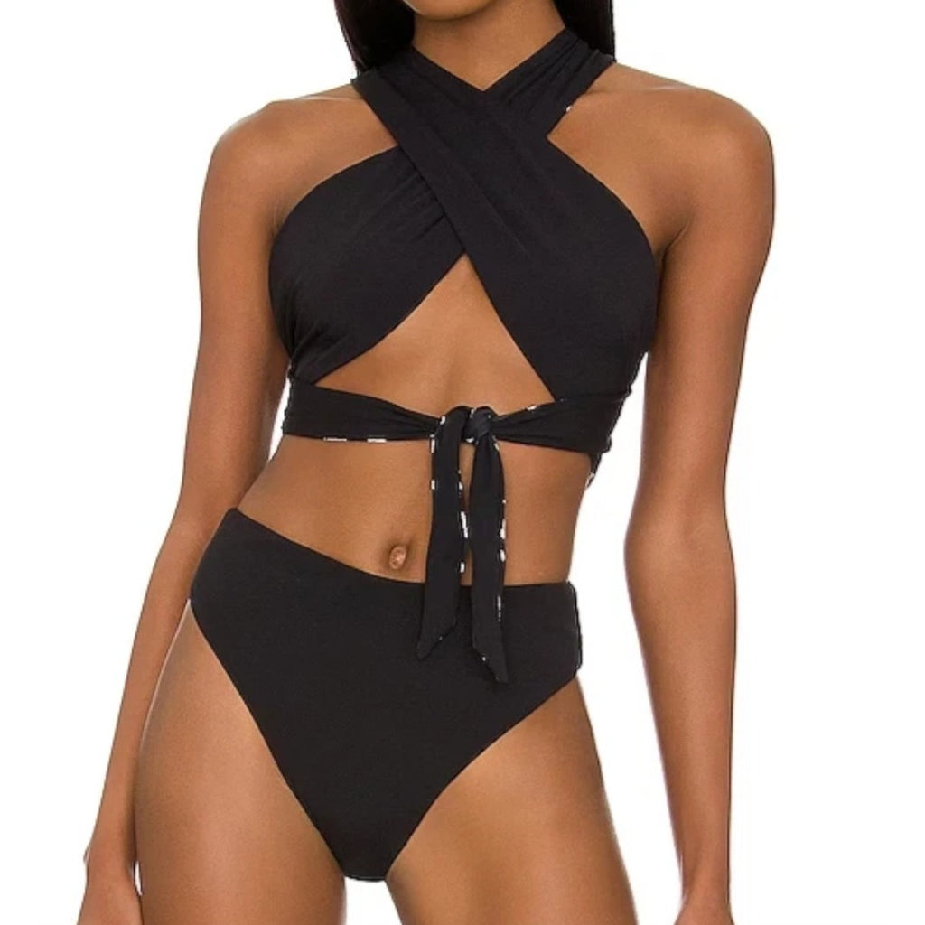 Maaji Radiant Reversible Tulip One Piece Swimsuit SMALL Black Butterfly Maaji