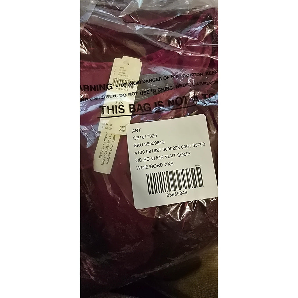 New Anthropologie The Somerset Mini Dress: Velvet Edition $168 XXS - 00 Wine