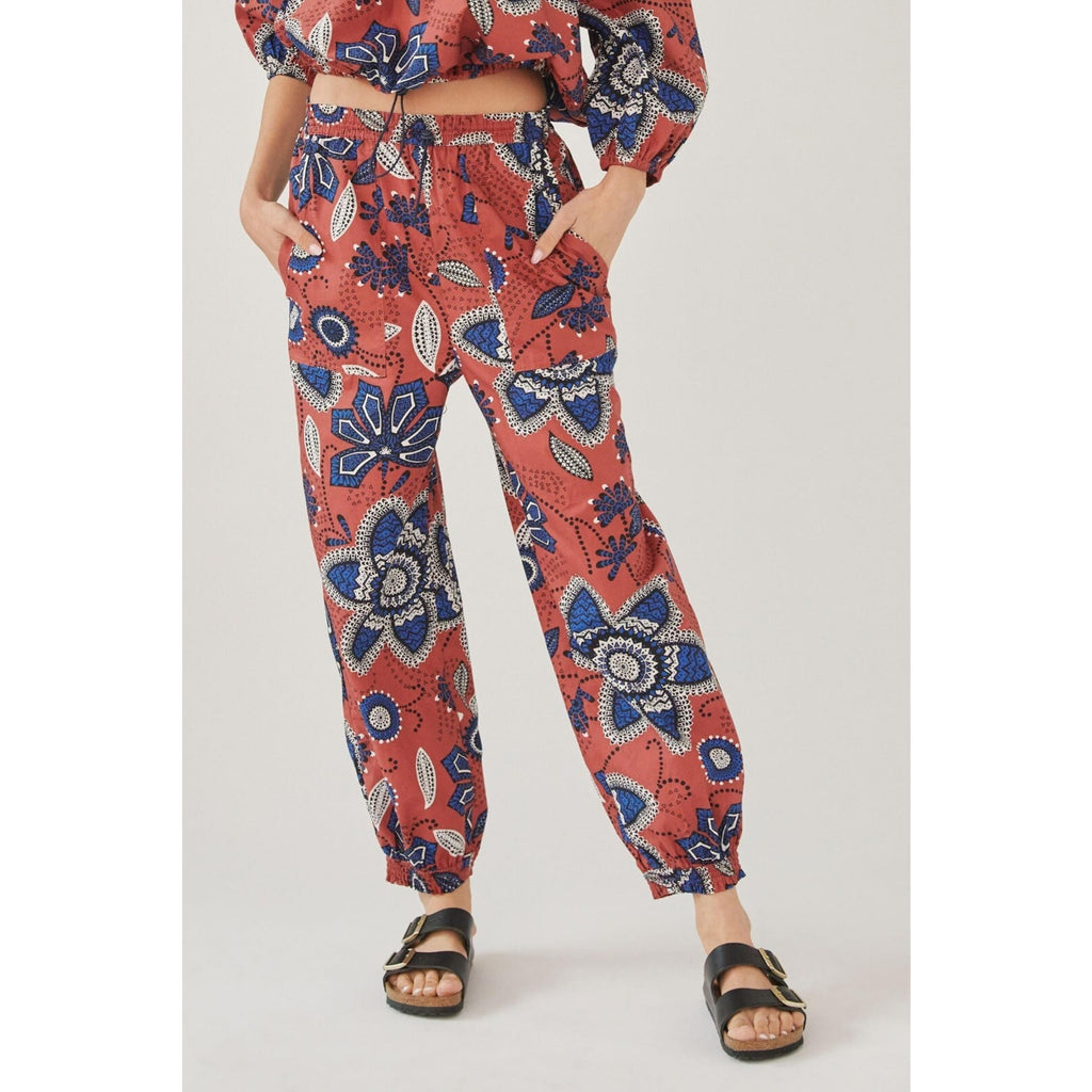 New Anthropologie Sundry Floral Balloon Pants Set Size 1 Small Bubble Sleeve To