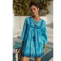 New Anthropologie Ro's Garden Seychelles Tunic Dress $165 X-SMALL Blue Boho