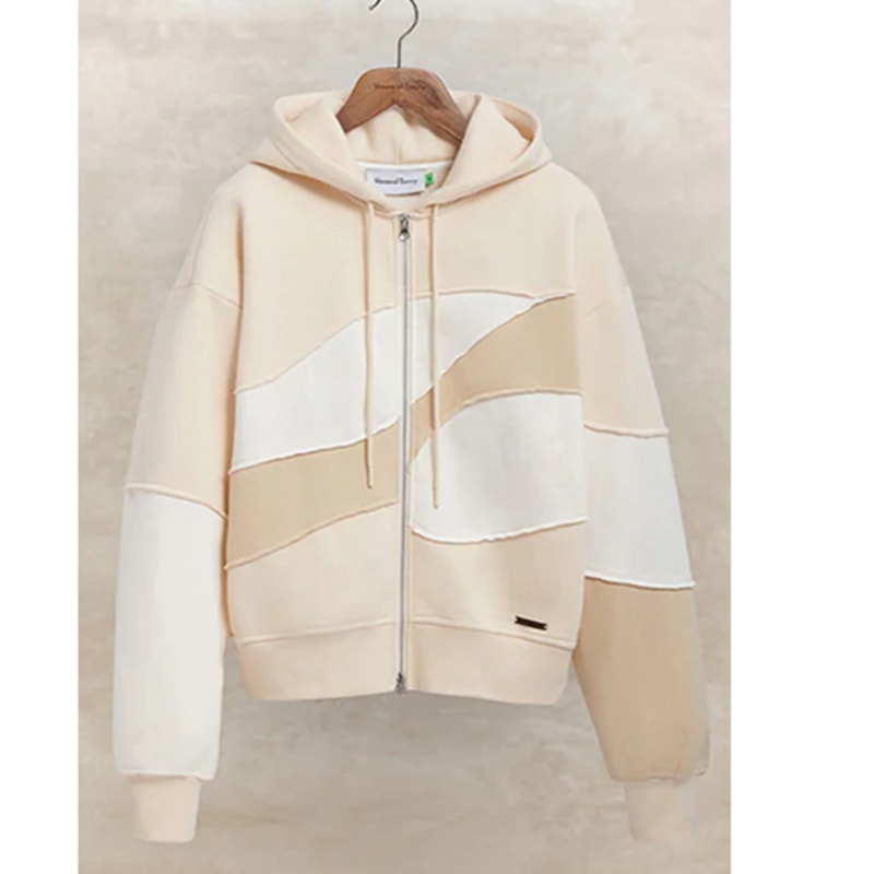 New House of Sunny Patchwork Landscape Hoodie UNISEX $149 SMALL Full Zip Jacket