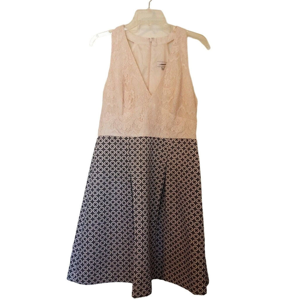 New Adrianna Papell Lovely Lace Geo Mini Dress Pink Size 6
