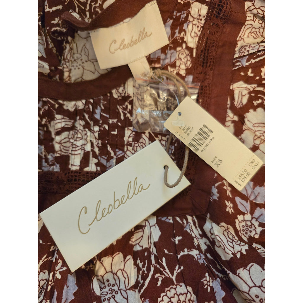 Anthropologie Rafia Lace Blouse by Cleobella X-SMALL Black Motif Anthropologie