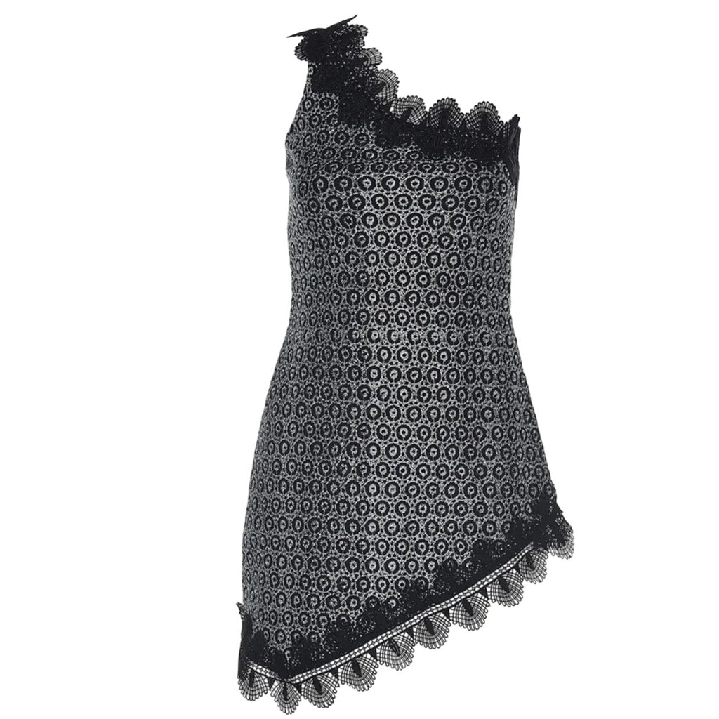 New FREE PEOPLE Alma Dress by Waimari $360 LARGE Black ONE SHOULDER