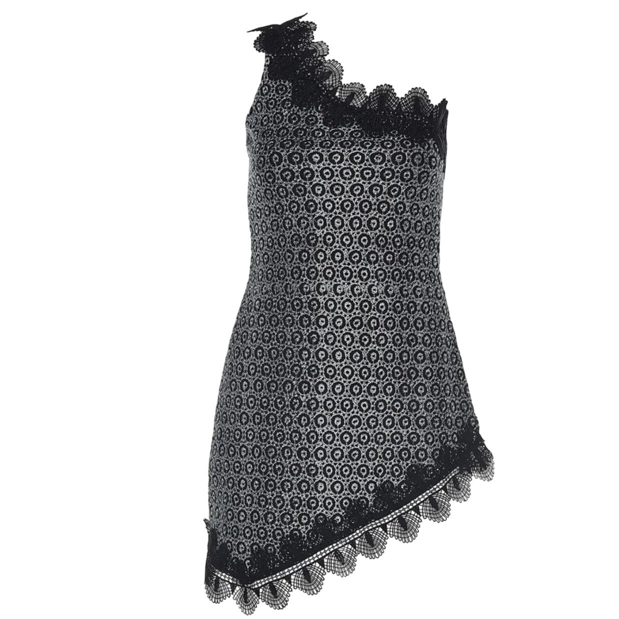 New FREE PEOPLE Alma Dress by Waimari $360 LARGE Black ONE SHOULDER