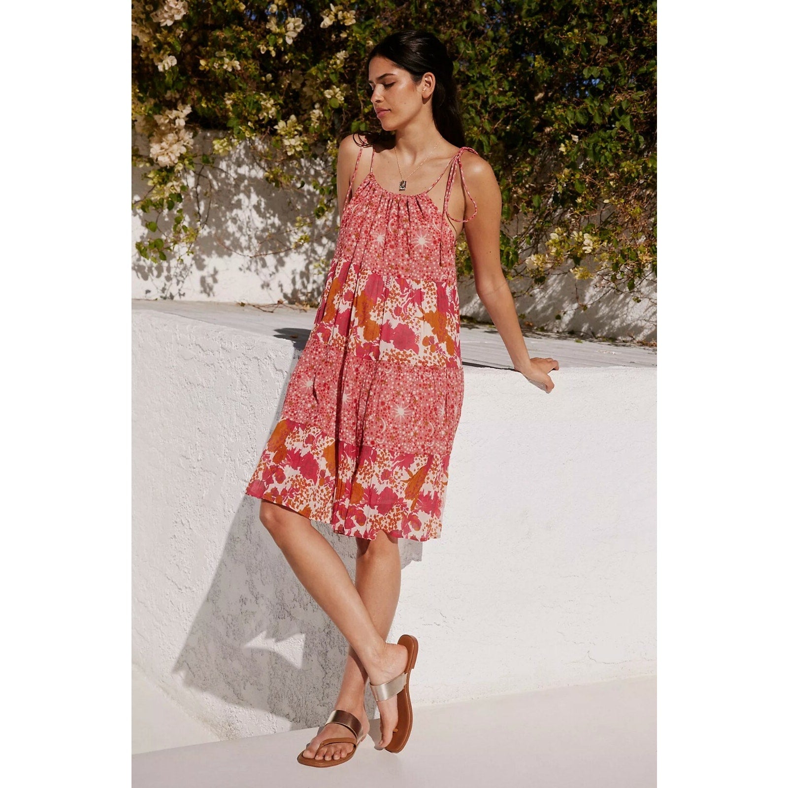 NEW Anthropologie Carolina K Ada Cover-Up Mini Dress Size M Boho Floral