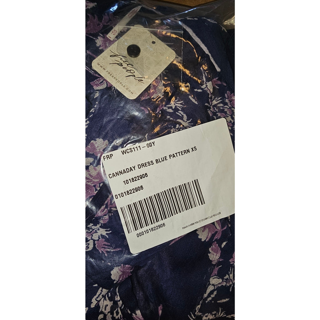 Free People Cannaday Maxi Dress X-Small Navy Floral Combo Free People