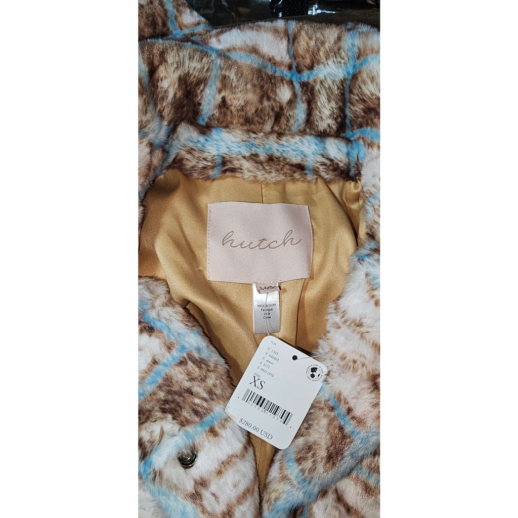 Free People Hutch Plaid Faux Fur Shirt Jacket