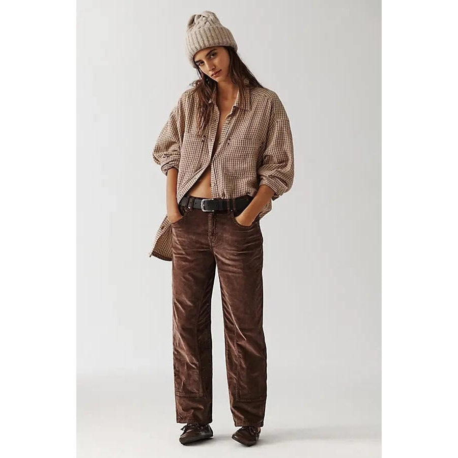 New FREE PEOPLE We The Free Risk Taker Cord Straight Jeans $128 SIZE 29 Brown