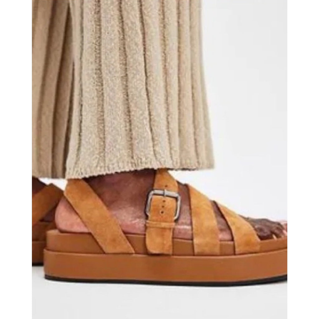 Free People JEFFREY CAMPBELL Getaway Footbed Sandals SIZE 9 Tan Free People
