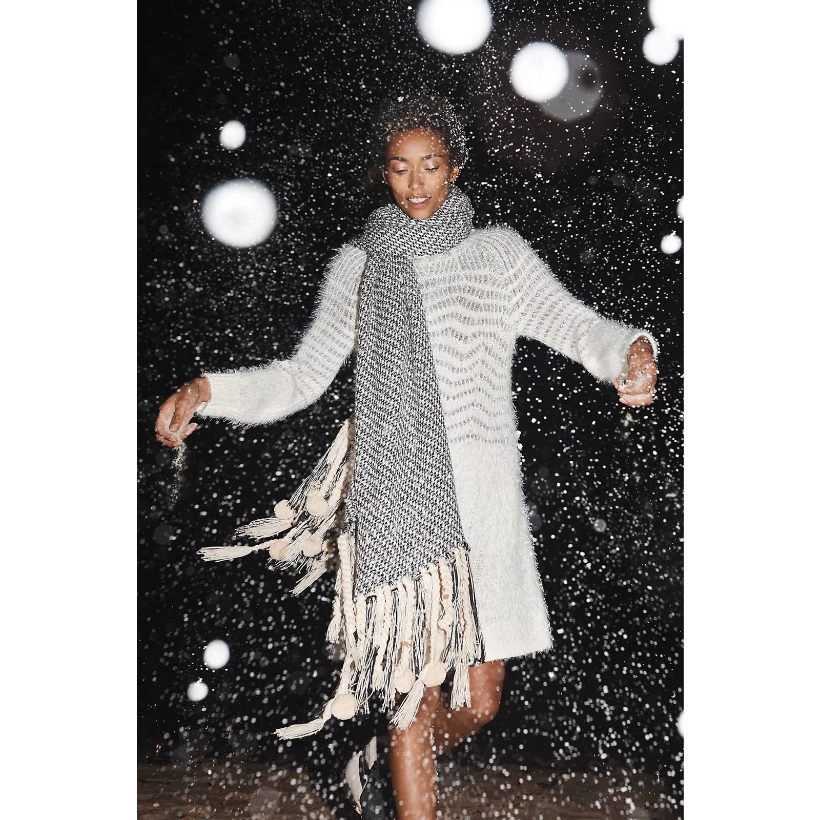 Anthropologie Sleeping Snow Eyelash Sweater Dress