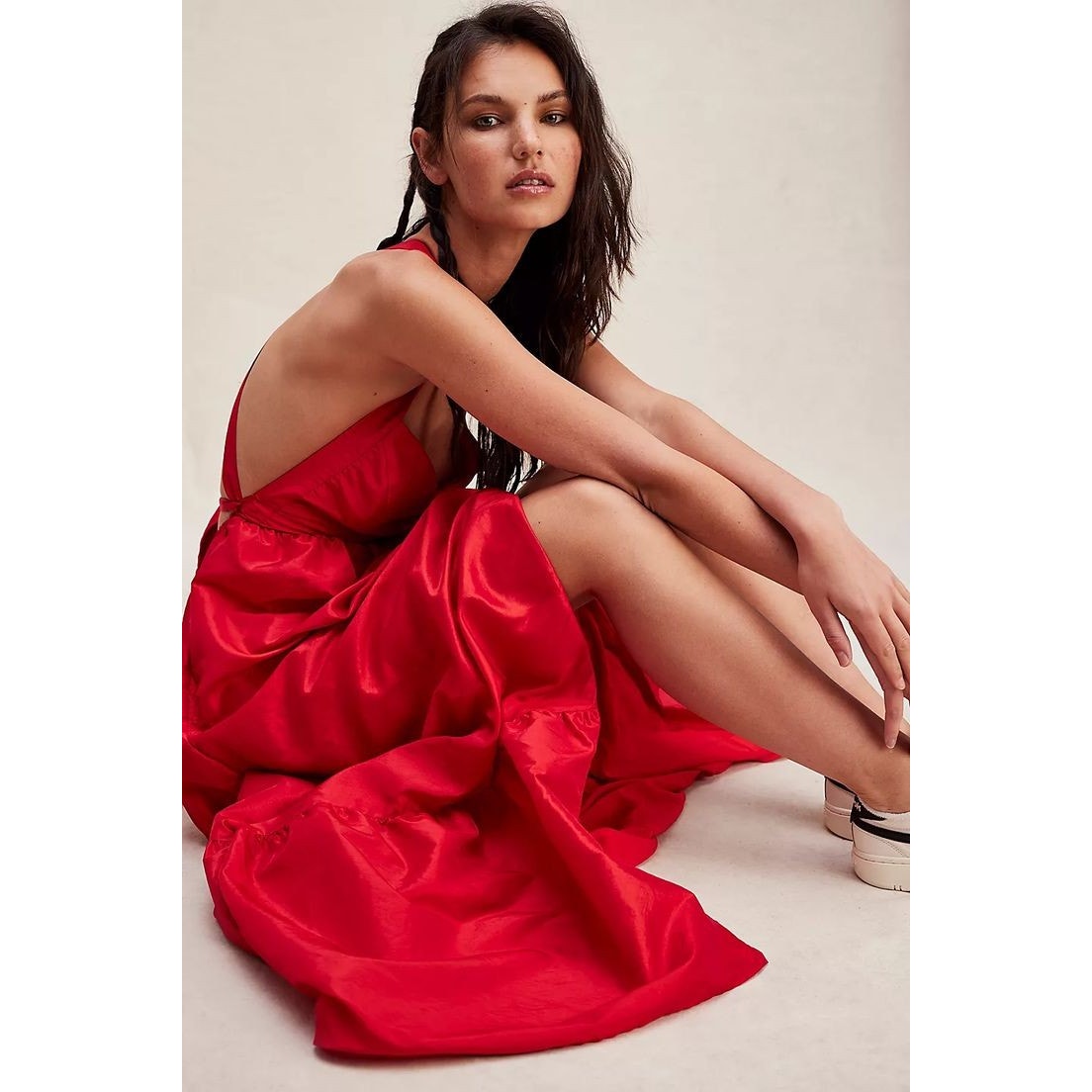 New Free People Isabel Maxi Dress $250 LARGE Red SPECIAL OCCASION Boho