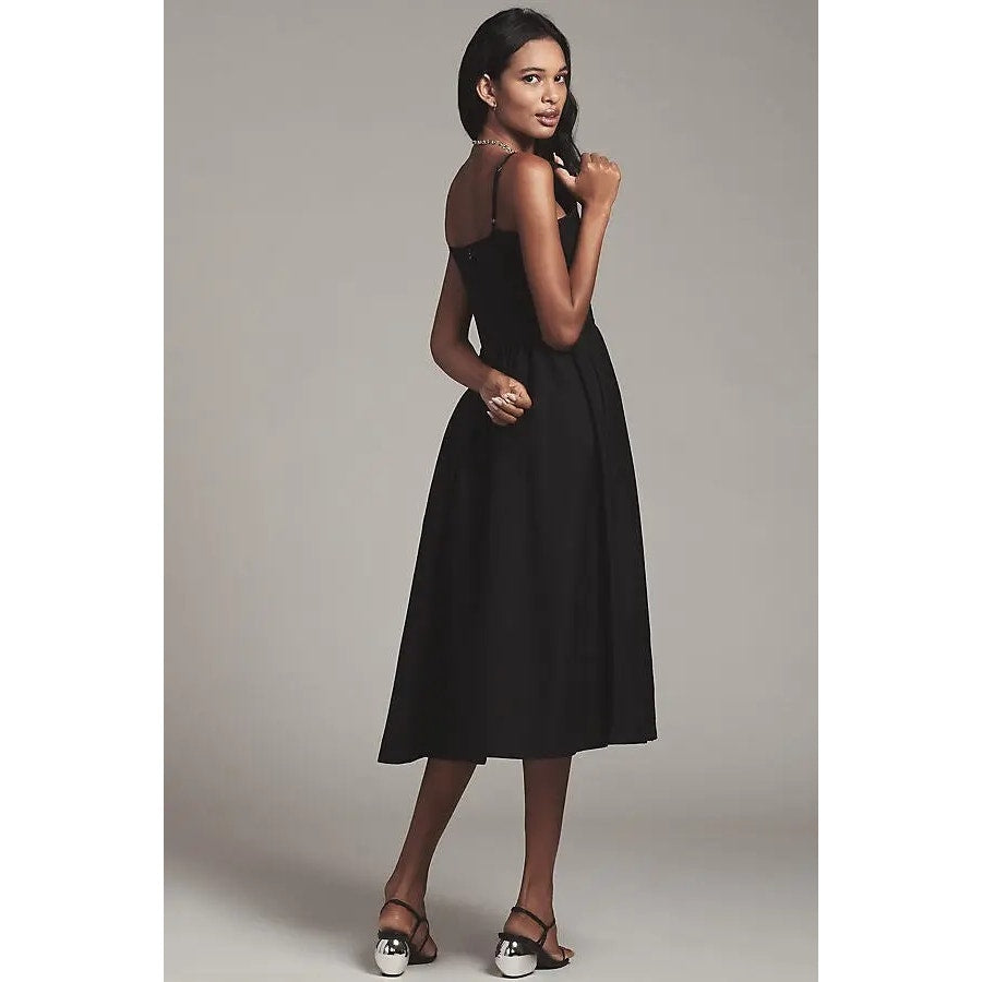 Anthropologie Maeve Sleeveless Square-Neck Drop-Waist Midi Dress 1X Anthropologie