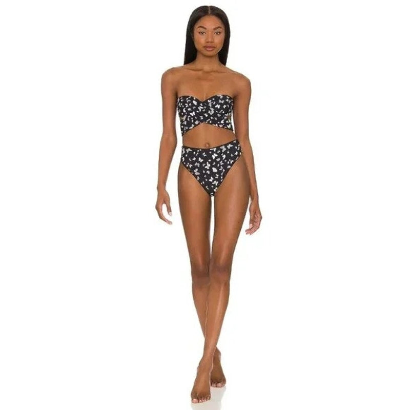 Maaji Radiant Reversible Tulip One Piece Swimsuit SMALL Black Butterfly Maaji