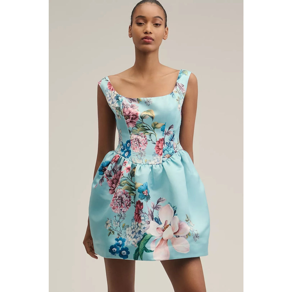 Anthropologie Maeve Sleeveless Square-Neck Fit & Flare Mini Dress LARGE Anthropologie
