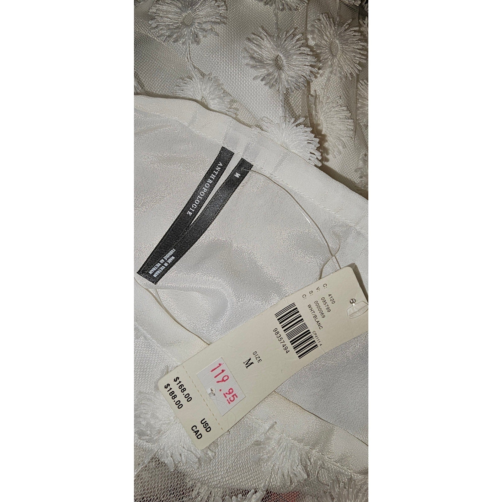 Anthropologie 3D Texture Sheer Slip Midi Skirt