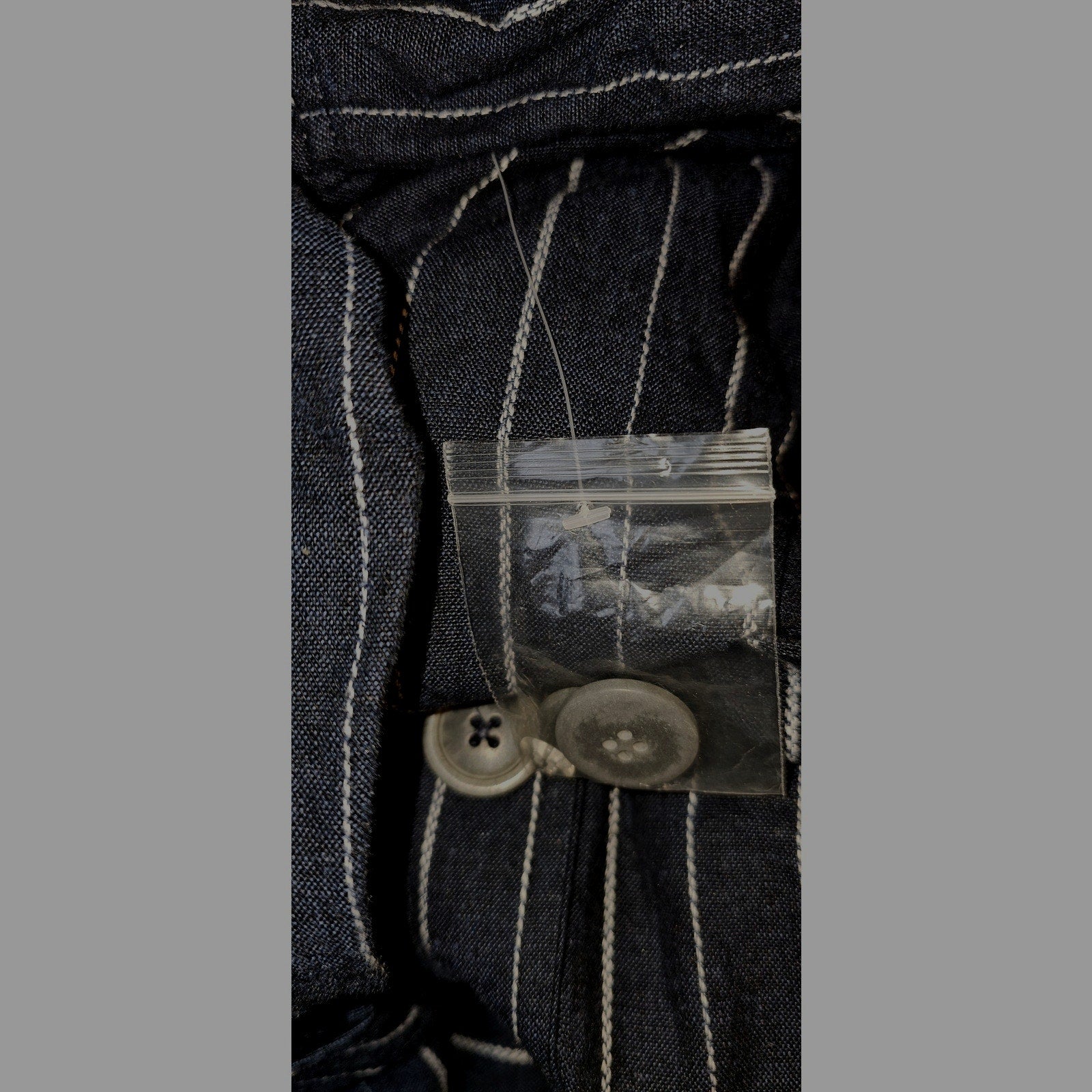 New Free People Melia Mac Coat WTF $228 LARGE Blue Striped Vintage-Inspired