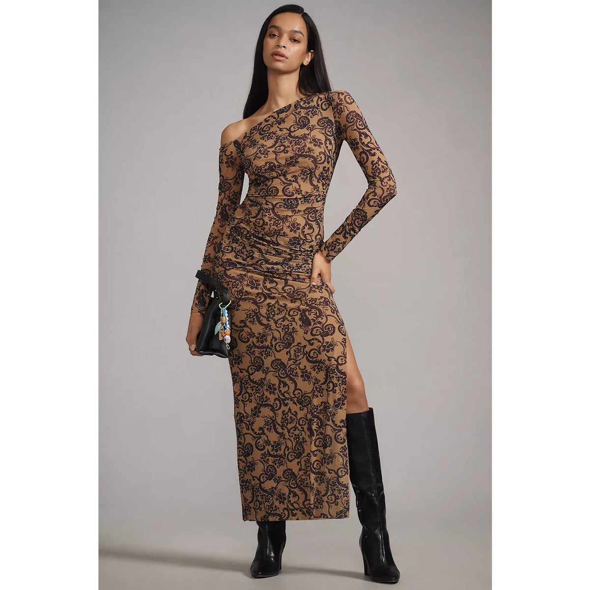 Anthropologie BEC+BRIDGE Western Sun Long-Sleeve Dress US SIZE 10 Brown Anthropologie