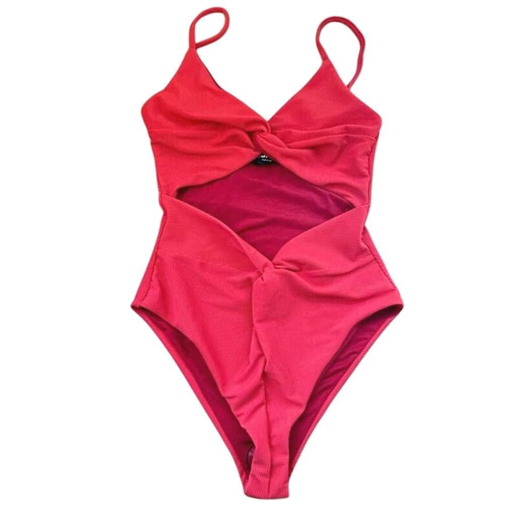 FREE PEOPLE Beach Riot Aviva Rib One-Piece SMALL Hibiscus Free People