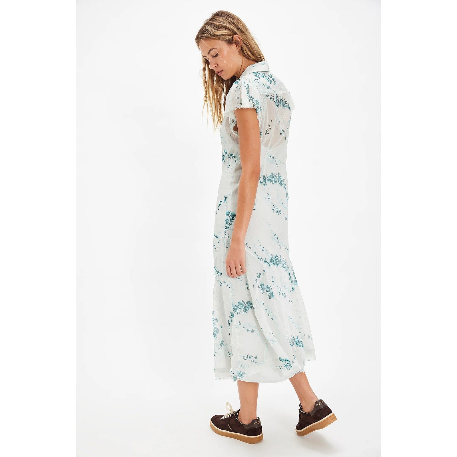 Free People Cannaday Maxi Dress Medium Mint Floral Combo Free People