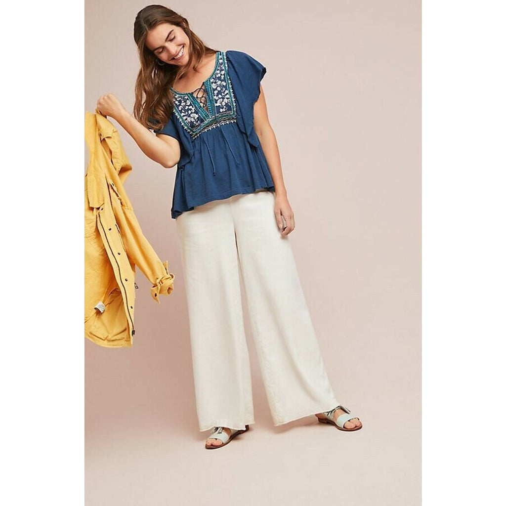 Anthropologie Daphne Embroidered Floral Top