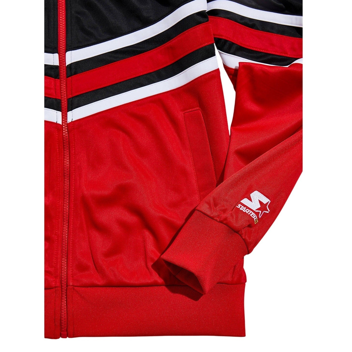 New Urban Outfitters Starter Budweiser Stadium Jacket $125 Red/Black MEDIUM