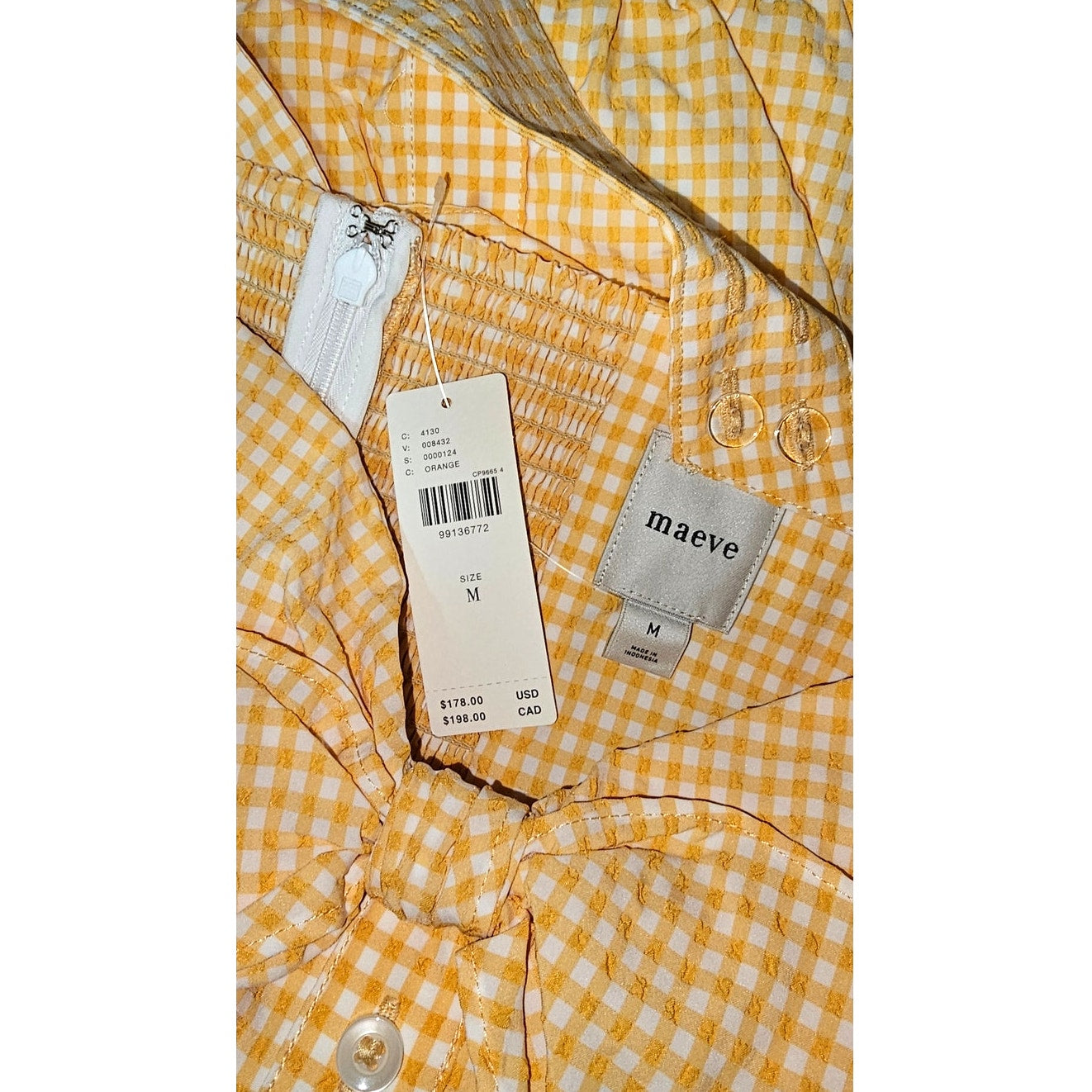 ANTHROPOLOGIE Maeve Halter Bow-Front Midi Dress MEDIUM Yellow Gingham Anthropologie
