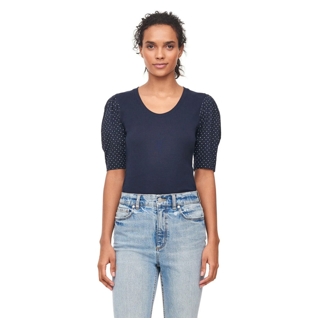 NEW Anthropologie Rebecca Taylor | La Vie Dahlia Dot Voile & Rib Top Size Small