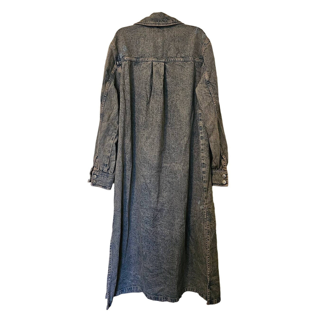 New Free People Anna Lou Denim Duster $168 X-SMALL Washed Out Blue